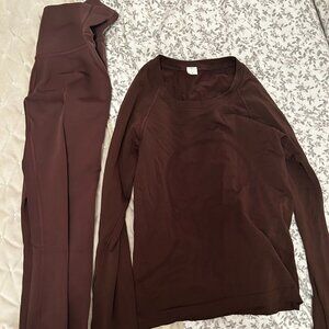 SET LULULEMON Brown leggings and top